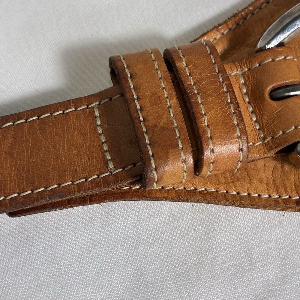 VTG Joan & David Belt Small Brown Leather Sculptural Waist Statement Boho 90s - Picture 9 of 11